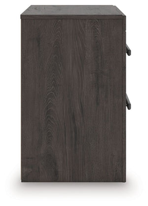 Prendonea - Two Drawer Night Stand - Charcoal
