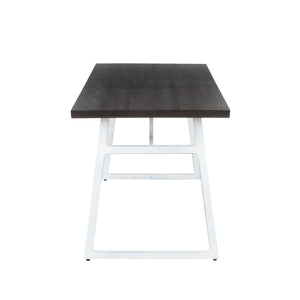 Geo - Industrial Dining Table - Vintage White / Espresso