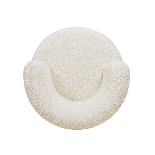 Fuji - 360 Swivel Low Barrel Back Accent Chair - Ivory White