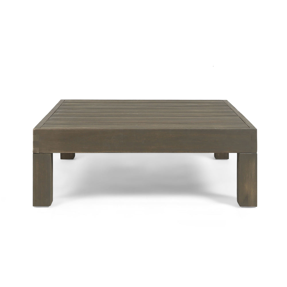 Oana Brava - Rustic Coffee Table With Slat Panel Design - Gray