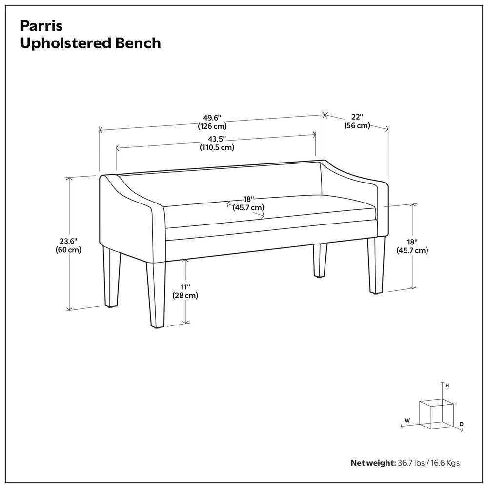 Parris - Upholstered Bench - Gray
