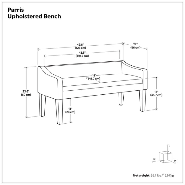 Parris - Contemporary Upholstered Bench