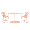 3 Piece Elegant Outdoor Bistro Set With 2 Chairs And Oval Table