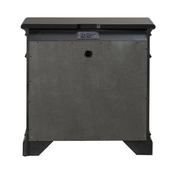 Arden Road - Nightstand With Charging Station - Satin Cherry