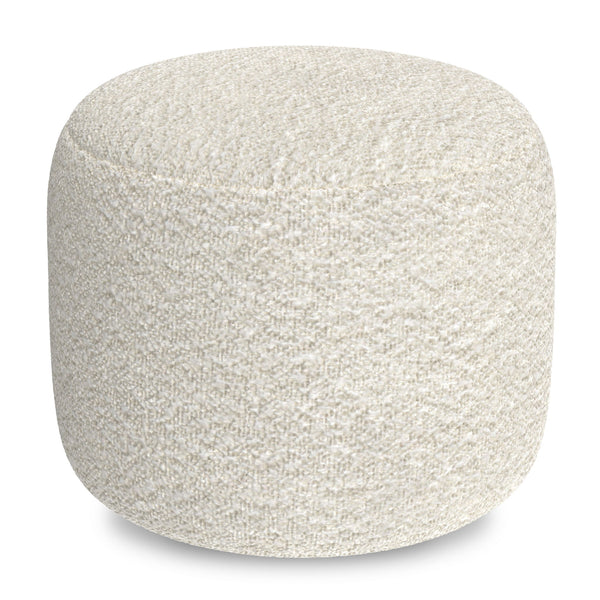 Chantal - Round Pouf - White