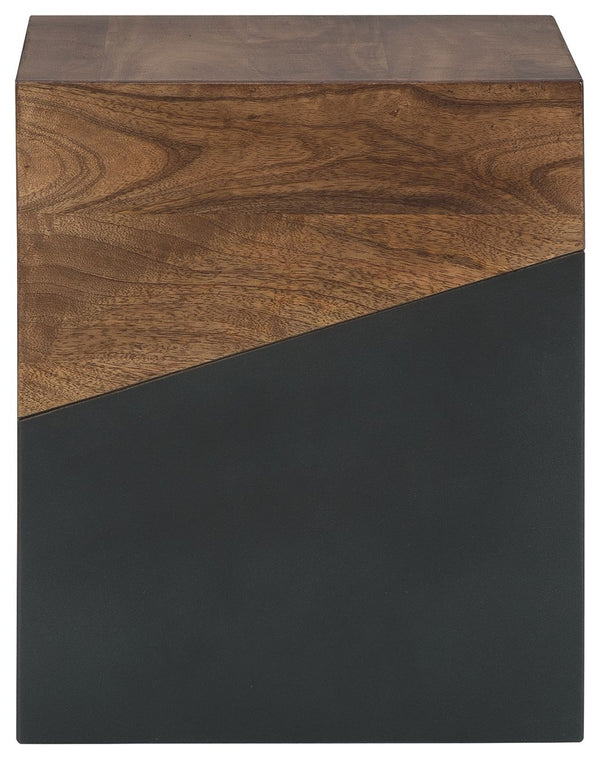 Trailbend - Accent Table - Brown / Gunmetal