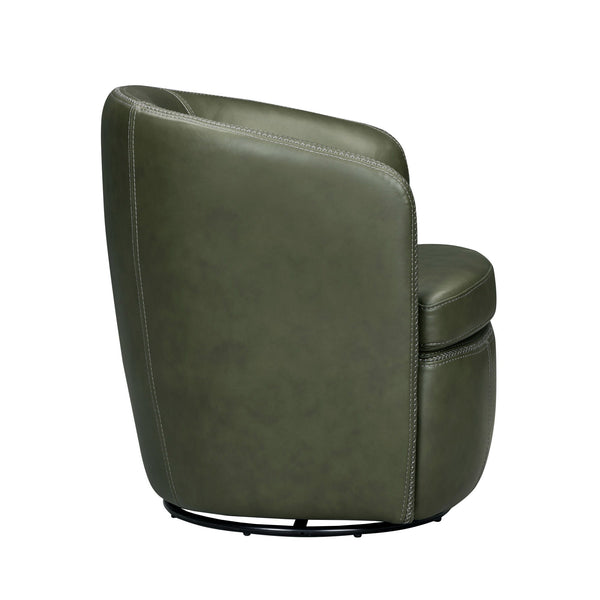Barolo - 100% Italian Leather Swivel Club Chair (Set of 2)