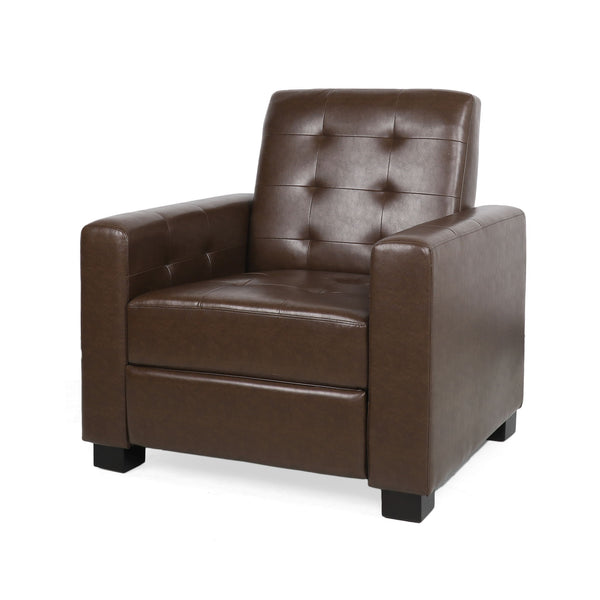 Langseth - Contemporary Tufted Pushback Recliner - Dark Brown