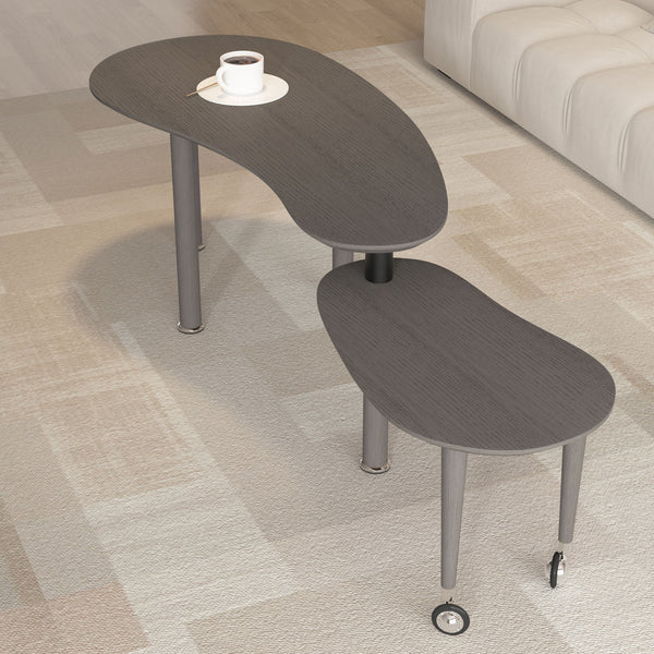 Rotatable Cocktail Table With Solid Legs, 360 Degree Rotating