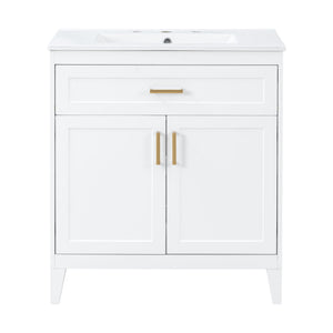 Bathroom Vanity With Sink Top, Adjustable Shelf, Door Organizers
