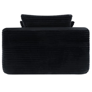 Convertible Chaise Lounge Chair & Wide Armrest & Throw Pillows - Black