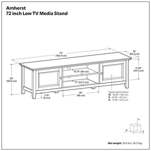 Amherst - Low TV Media Stand - Hickory Brown