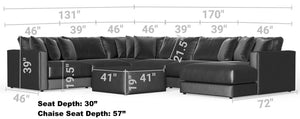 Remington - Modular Sofa And Cocktail Ottoman - Slate
