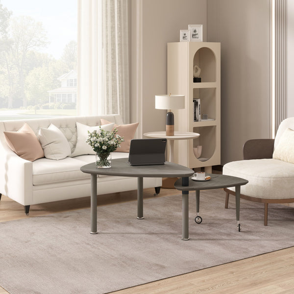 360 Degree Rotatable Coffee Table With Solid Legs
