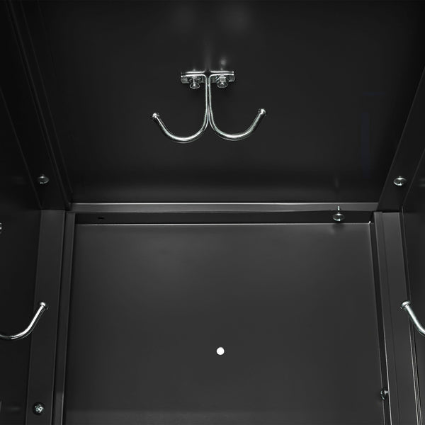 6 Door Lockers With Lock For Secure Storage - Black