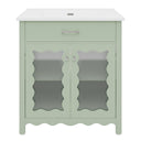 Modern Bathroom Vanity With Tempered Glass Doors