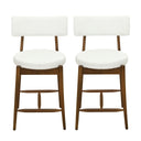 Mid Century Modern Counter Stools, Fabric Upholstered Chairs