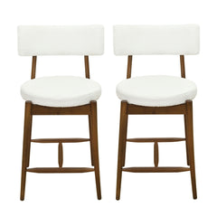 Mid Century Modern Counter Stools, Fabric Upholstered Chairs