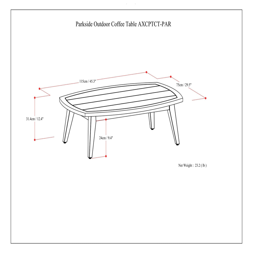 Parkside - Outdoor Coffee Table - Light Teak