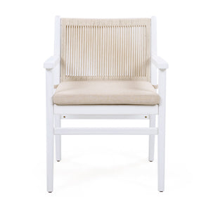 Outdoor Acacia Wood Patio Dining Armchair (Set of 2)