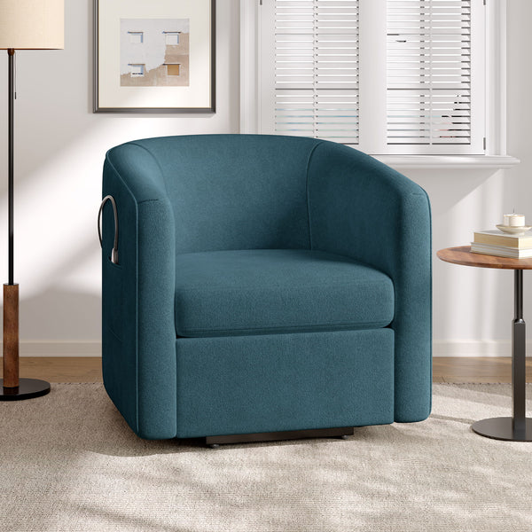 Power Lift Recliner Barrel Shape Reclining Chair With Footrest And Side Pocket