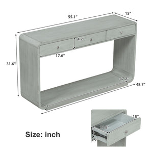 Console Table With 3 Drawers And Display Shelf
