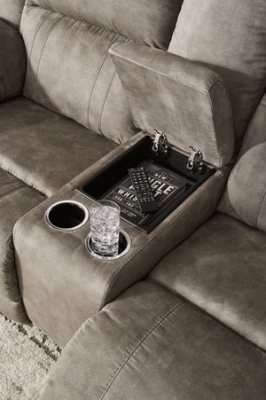 Laresview - Dbl Reclining Loveseat with Console - Fossil