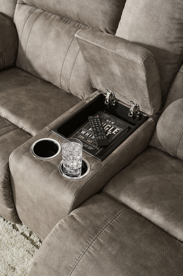 Laresview - Dbl Reclining Loveseat with Console - Fossil