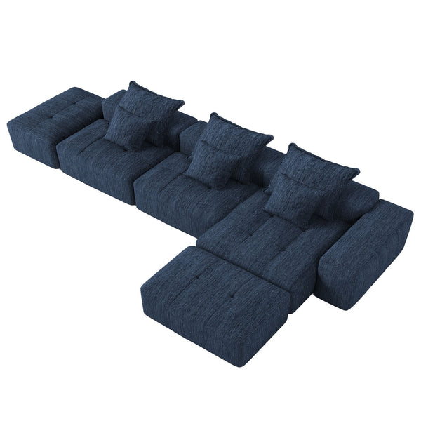 Modern Oversized Diy Combination Modular Sectional Sofa & Pillows