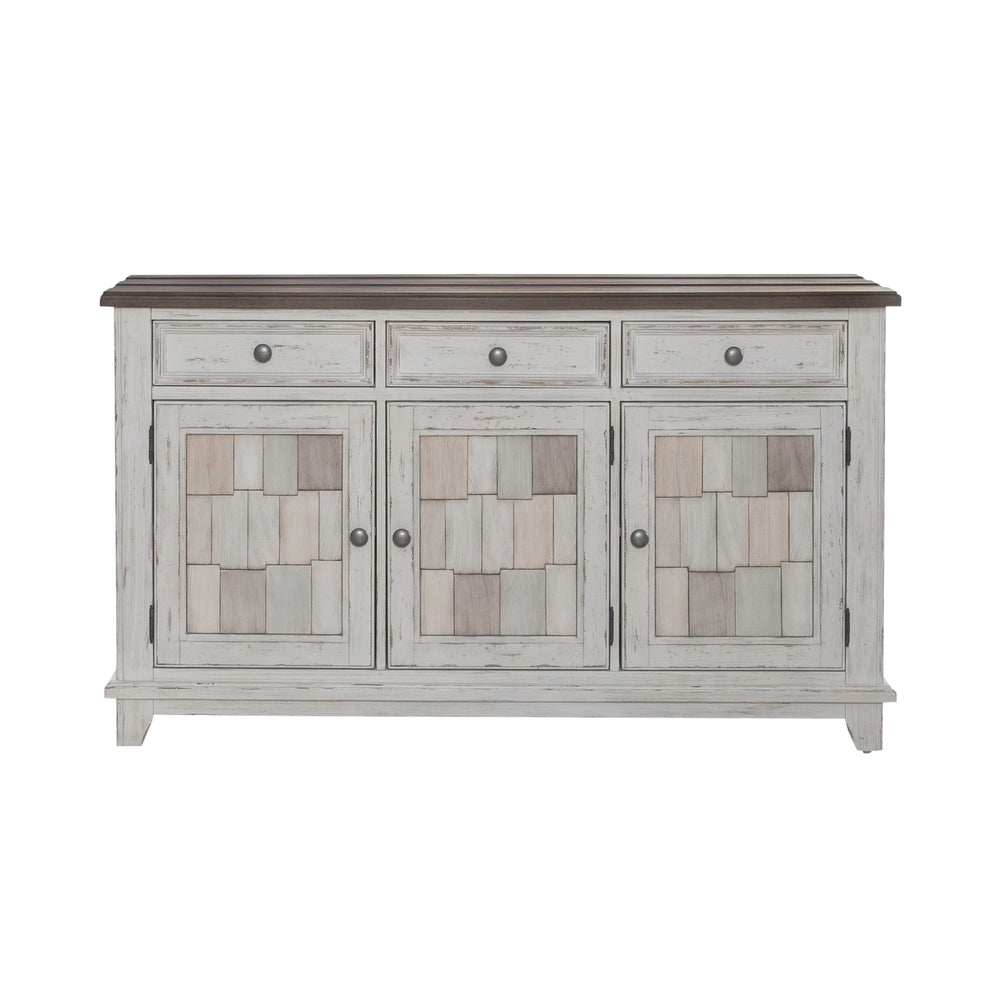 River Place - Accent Server - Riverstone White & Tobacco