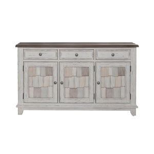 River Place - Accent Server - Riverstone White & Tobacco