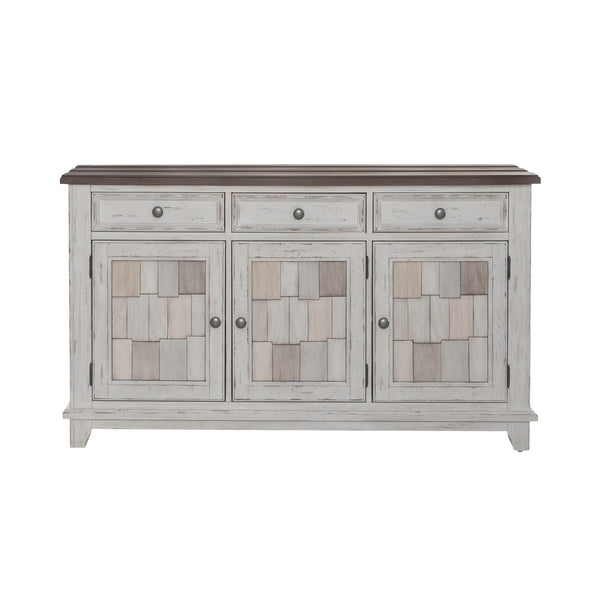 River Place - Accent Server - Riverstone White & Tobacco