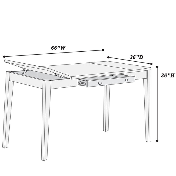 Counter Height Dining Table With Lift Top Storage And Front Drawer - Walnut