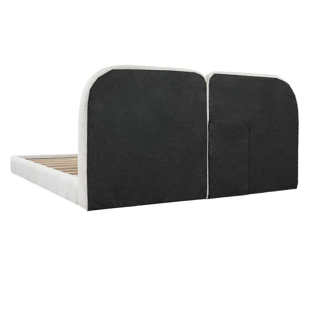 Upholstered Platform Bed With Tufted Headboard