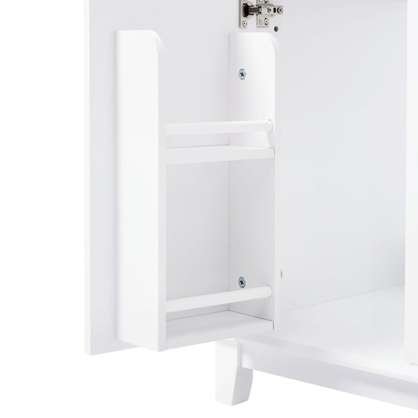 Bathroom Vanity With Double Sinks, 3 Drawers & 4 Doors - White