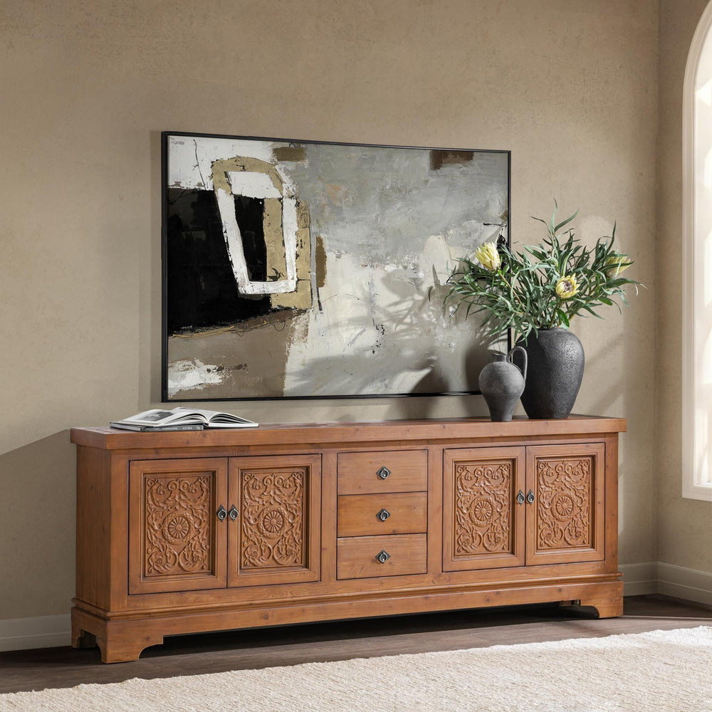 Amita - 3 Drawer 4 Door Cabinet - Brown