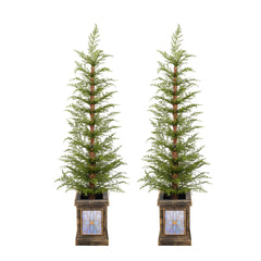 4Ft Pre Lit Artificial Christmas 2 Piece Set - Green