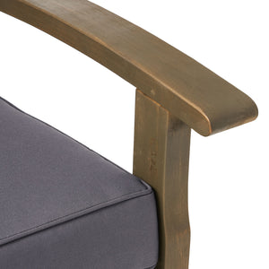 Peyton Club Chair Outdoor Seating Acacia Wood 32.25 X 28.00 X 31.25"