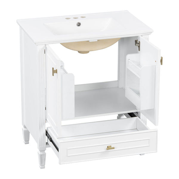 Freestanding Vanity With 1 Drawer & 2 Soft Close Doors With Door Mounted Storage