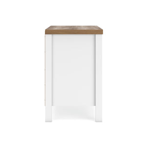 Kerisden - Two Drawer Night Stand - White / Brown