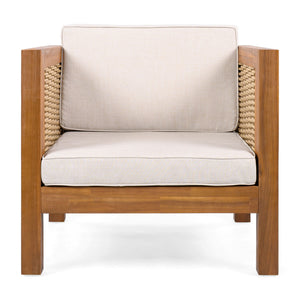 Outdoor Club Chair With Wicker Armrest