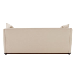 3 Seater Sofa With Wrap Around Armrests And Throw Pillows, For Living Room - Oatmeal
