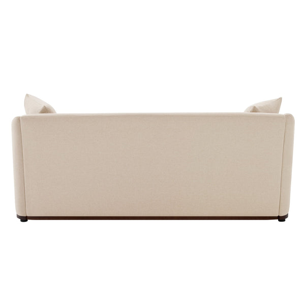 3 Seater Sofa With Wrap Around Armrests And Throw Pillows, For Living Room - Oatmeal