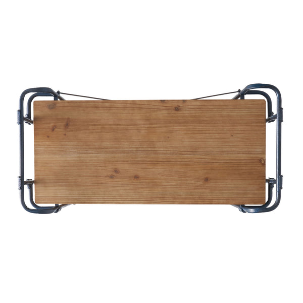 Yorktown - Industrial 5 Shelf Bookcase With Metal Pipework And Solid Fir - Natural