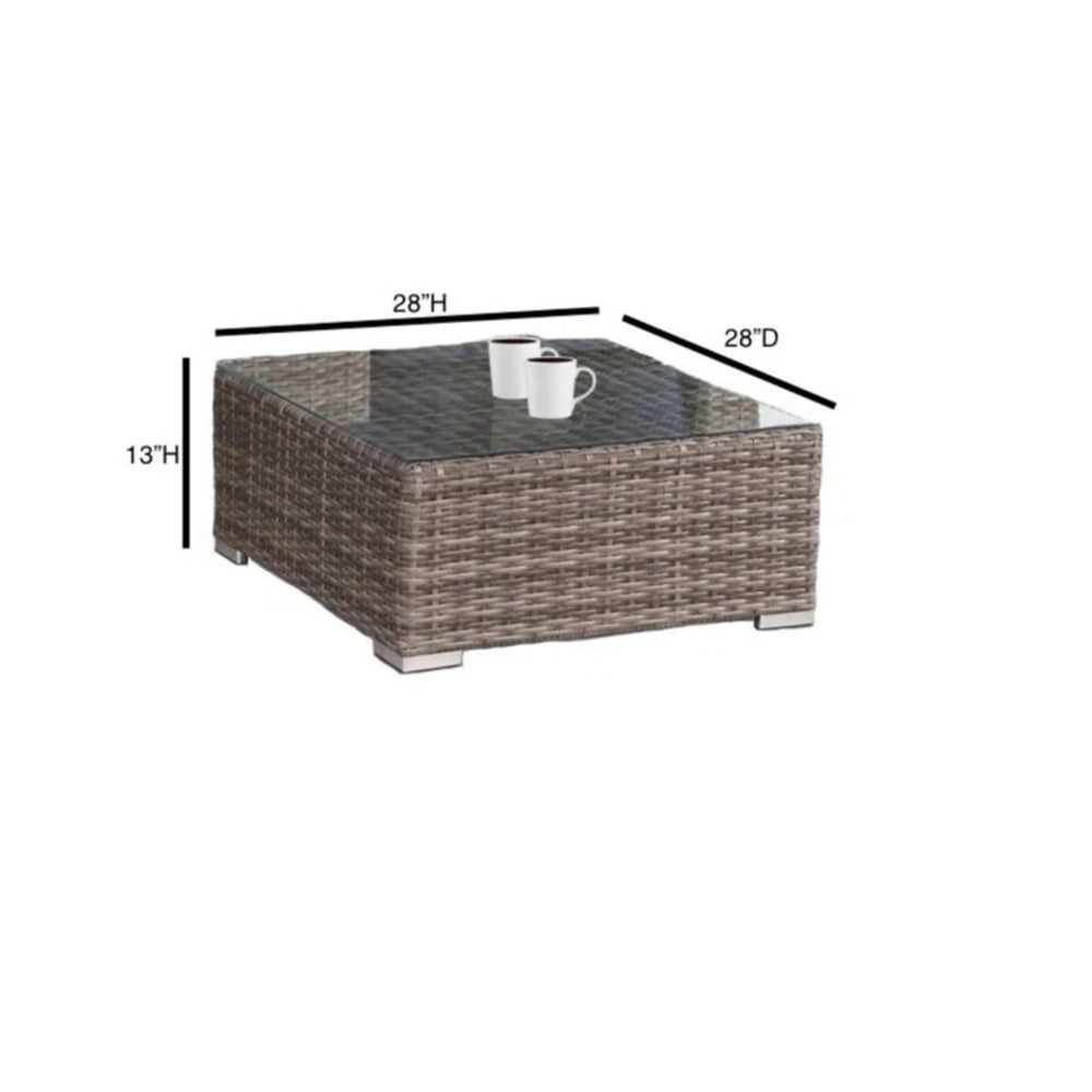 6 Seater Rattan Wicker Outdoor Lounge Set With Cushions - Gray Mix
