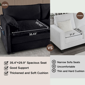 Modern Oversized Loveseat Sofa With Deep Seat And Diy Combination