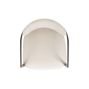 Artemis - Mixed Material Upholstered Dining Arm Chair - Warm White
