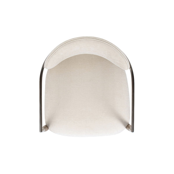 Artemis - Mixed Material Upholstered Dining Arm Chair - Warm White