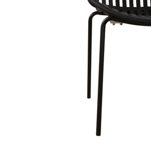 Stackable Outdoor Chairs With Breathable Plastic Backrest (Set of 2)