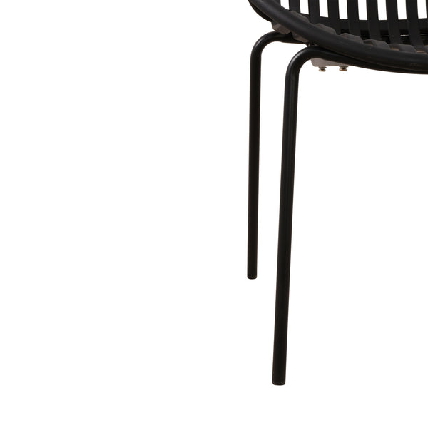 Stackable Outdoor Chairs With Breathable Plastic Backrest (Set of 2)
